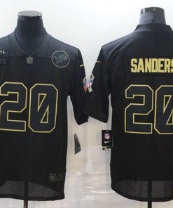 Detroit Lions Barry Sanders #20 Nfl 2020 Black Jersey - Robokeg