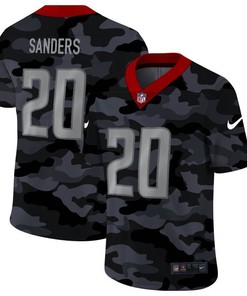 Detroit Lions Barry Sanders #20 Nfl 2020 Camo Black Jersey - Robokeg