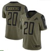 Detroit Lions Barry Sanders 20 Nfl Olive 2021 Salute To Service Retired Player Men Jersey For Lions Fans - Robokeg