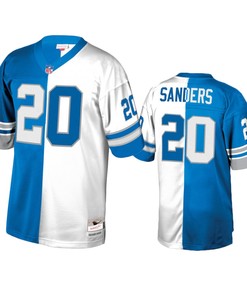 Detroit Lions Barry Sanders Blue White Retired Player Split Jersey - Robokeg