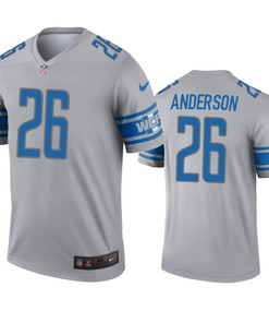 Detroit Lions C.j. Anderson Gray Inverted Legend Jersey - Robokeg