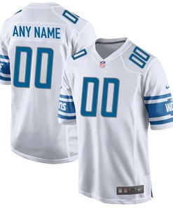 Detroit Lions Custom Game Jersey White Custom Jerseys Nfl - Robokeg