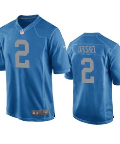 Detroit Lions Jeff Driskel Blue Throwback Game Jersey - Robokeg
