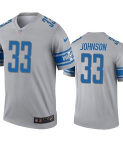 Detroit Lions Kerryon Johnson Gray Inverted Legend Jersey - Robokeg