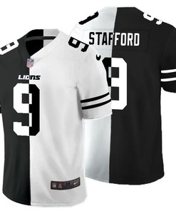 Detroit Lions Matthew Stafford #9 Nfl 2020 Black And White Jersey - Robokeg