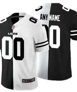 Detroit Lions Nfl 2020 Personalized Custom Black And White Custom Jersey - Robokeg