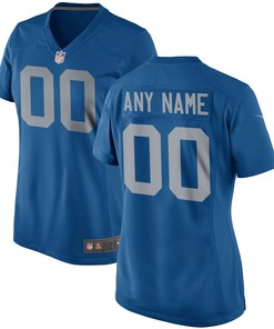 Detroit Lions Nike Womens Custom Game Jersey - Royal - Robokeg