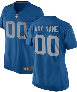 Detroit Lions Womens Throwback Custom Game Jersey - Blue Custom Jerseys Nfl - Robokeg