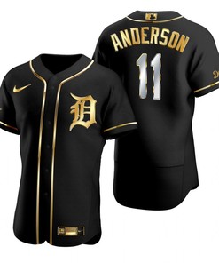 Detroit Tigers #11 Sparky Anderson Mlb Golden Brandedition Black Jersey Gift For Tigers Fans - Robokeg