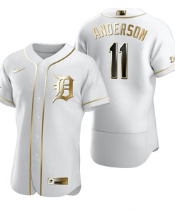Detroit Tigers #11 Sparky Anderson Mlb Golden Brandedition White Jersey Gift For Tigers Fans - Robokeg