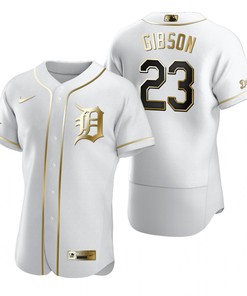 Detroit Tigers #23 Kirk Gibson Mlb Golden Brandedition White Jersey Gift For Tigers Fans - Robokeg