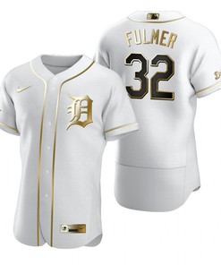 Detroit Tigers #32 Michael Fulmer Mlb Golden Brandedition White Jersey Gift For Tigers Fans - Robokeg