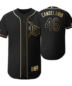 Detroit Tigers #46 Jeimer Candelario Mlb 2019 Golden Brandedition Black Jersey Gift For Tigers Fans - Robokeg