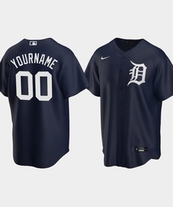 Detroit Tigers Custom Alternate Men's Jersey - Navy Jersey - Robokeg