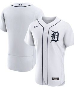 Detroit Tigers Home Logo Authentic Team Jersey White Mlb Ver 1 - Robokeg