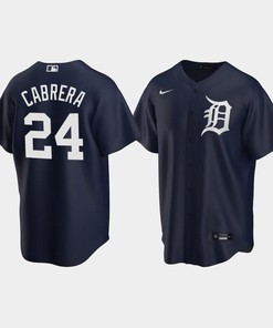 Detroit Tigers Miguel Cabrera 24 Alternate Men's Jersey - Navy Jersey - Robokeg