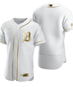 Detroit Tigers Mlb Golden Brandedition White Jersey Gift For Tigers Fans - Robokeg