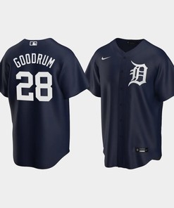 Detroit Tigers Niko Goodrum 28 Alternate Men's Jersey - Navy Jersey - Robokeg