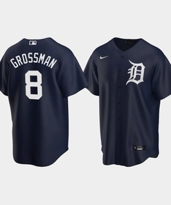 Detroit Tigers Robbie Grossman 8 Alternate Men's Jersey - Navy Jersey - Robokeg