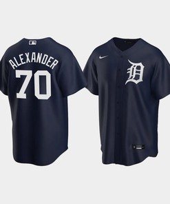 Detroit Tigers Tyler Alexander 70 Alternate Men's Jersey - Navy Jersey - Robokeg