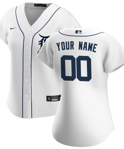 Detroit Tigers Womens Home Replica Custom Jersey - White Custom Jerseys Mlb - Robokeg
