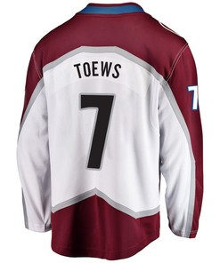 Devon Toews 7 Colorado Avalanche Stanley Cup 2023 Playoffs Patch Away Breakaway Men Jersey - White - Robokeg