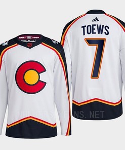 Devon Toews 7 Reverse Retro 2.0 2022 Colorado Avalanche White Jersey Primegreen - Robokeg