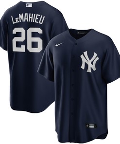 Dj Lemahieu New York Yankees Alternate Replica Player Jersey Navy Mlb - Robokeg