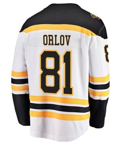 Dmitry Orlov 81 Boston Bruins Stanley Cup 2023 Playoffs Patch Away Breakaway Men Jersey - White - Robokeg