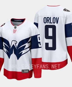 Dmitry Orlov 9 Washington Capitals 2023 Jersey Stadium White Primegreen - Robokeg