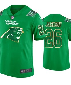 Donte Jackson Carolina Panthers #26 Jersey St. Patricks Day Kelly Green Lucky - Men - Robokeg