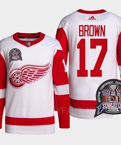Doug Brown 17 1997 Stanley Cup Detroit Red Wings Red Jersey 25th Anniversary - Robokeg