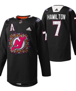 Dougie Hamilton 7 New Jersey Devils 2022 Hispanic Heritage Night Black Jersey Jersey - Robokeg