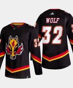 Dustin Wolf 32 Calgary Flames Alternate Black Jersey 2022-23 - Robokeg