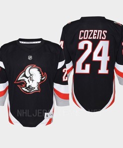 Dylan Cozens 24 Buffalo Sabres 2022-23 Goathead Third Player Youth Jersey Black - Robokeg