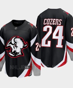 Dylan Cozens 24 Buffalo Sabres 2022-23 Goathead Third Premier Breakaway Player Black Jersey - Robokeg