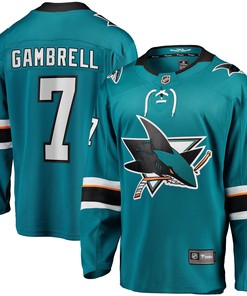 Dylan Gambrell San Jose Sharks Fanatics Branded Replica Player Jersey - Teal Nhl - Robokeg