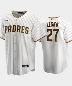 Dylan Lesko 27 2022-23 Draft San Diego Padres White Brown Home Jersey - Robokeg