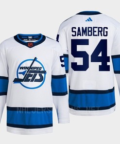 Dylan Samberg 54 Reverse Retro 2.0 2022 Winnipeg Jets White Jersey Primegreen - Robokeg