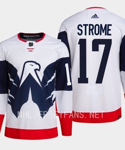 Dylan Strome 17 Washington Capitals 2023 Jersey Stadium White Primegreen - Robokeg