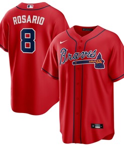 Eddie Rosario Atlanta Braves Alternate Replica Player Jersey Red Mlb - Robokeg
