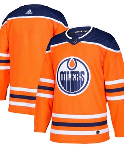 Edmonton Oilers Adidas Home Authentic Blank Jersey - Orange Nhl - Robokeg