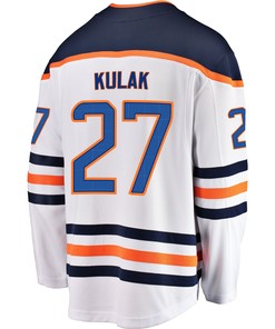 Edmonton Oilers Brett Kulak 27 Away 2022 Stanley Cup Champions Breakaway Men Jersey - White - Robokeg