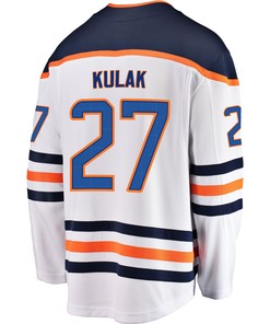 Edmonton Oilers Brett Kulak 27 Away 2022 Stanley Cup Playoffs Breakaway Men Jersey - White - Robokeg