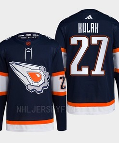 Edmonton Oilers Brett Kulak 27 Navy Primegreen Reverse Retro 2.0 Jersey 2022 - Robokeg