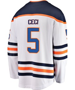 Edmonton Oilers Cody Ceci 5 Away 2022 Stanley Cup Champions Breakaway Men Jersey - White - Robokeg