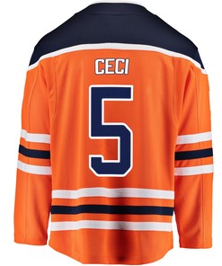 Edmonton Oilers Cody Ceci 5 Home 2022 Stanley Cup Final Breakaway Men Jersey - Orange - Robokeg
