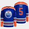 Edmonton Oilers Cody Ceci 5 Royal Primegreen 2022-23 Home Jersey - Robokeg