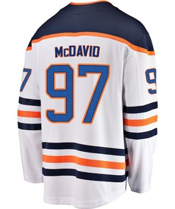 Edmonton Oilers Connor McDavid 97 Away 2022 Stanley Cup Playoffs Breakaway Men Jersey - White - Robokeg