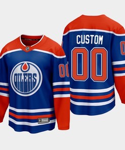 Edmonton Oilers Custom 00 2022-23 Home Royal Jersey Premier - Robokeg